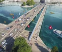 La section genevoise du TCS s'exprime sur la passerelle du Mont-Blanc