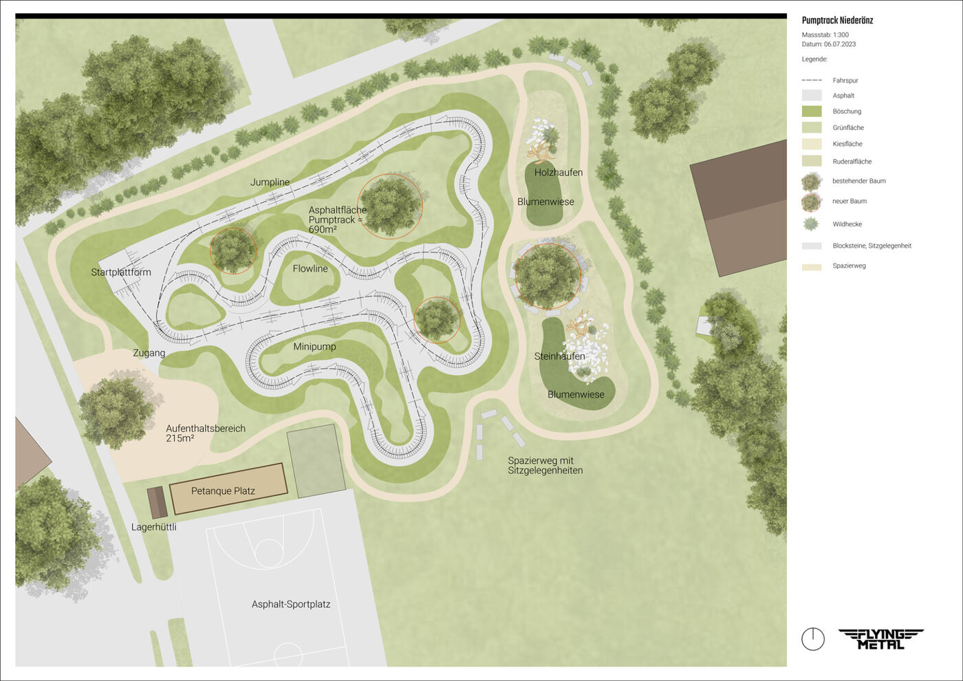 Plan der vorgesehenen Anlage in Niederönz