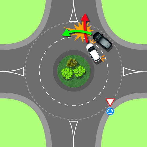 Kreisel mit zwei Fahrstreifen