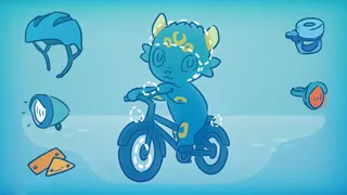 Die Ausrüstung des Velos und des Radfahrers: