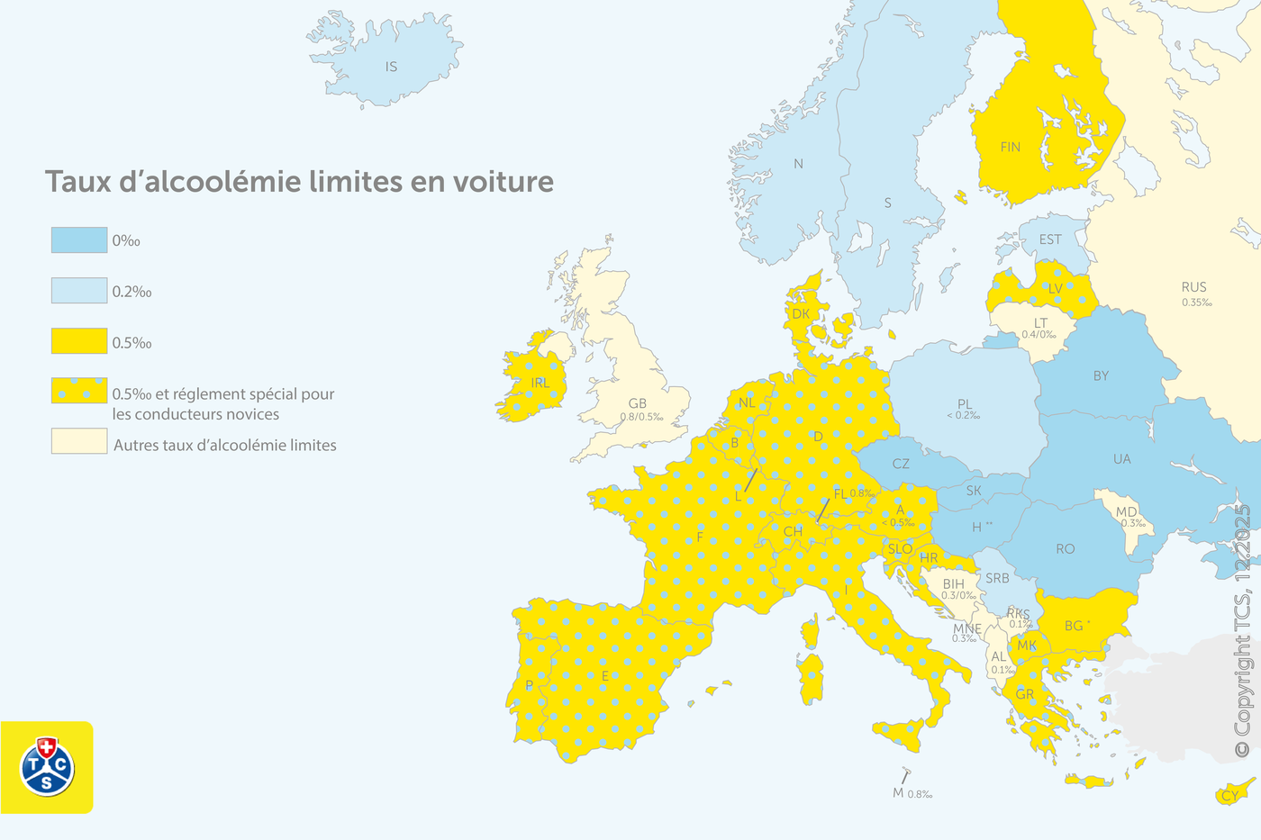 Taux d'alcoolémie limites en voiture