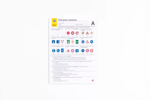 Test pour cyclistes A (6-10 ans) - Feuille A4